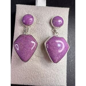 NEW Jay King stichtite sterling silver earrings